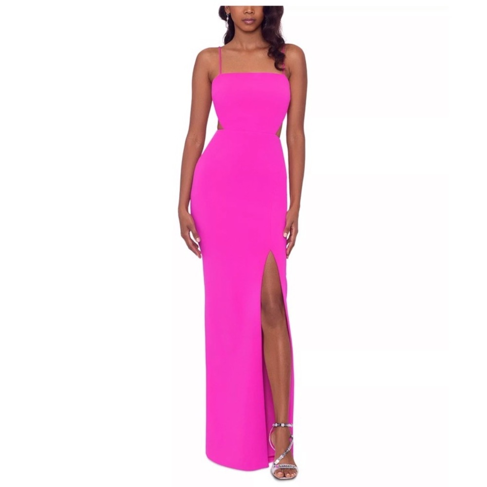 Xscape Cutout-detail scuba crepe gown